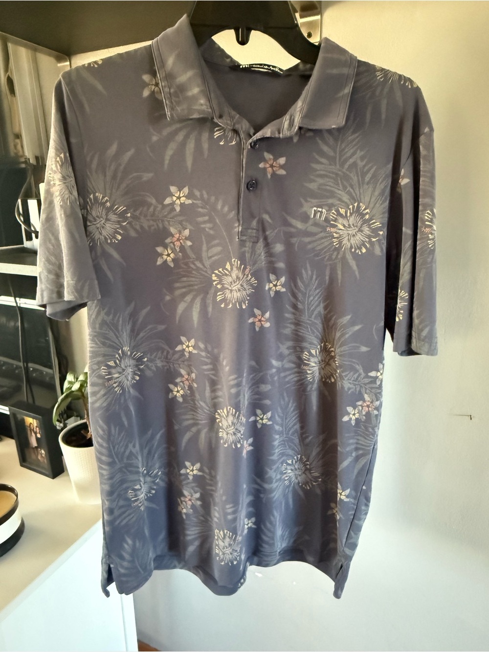 Travis Mathew Blue Floral Men's Polo
